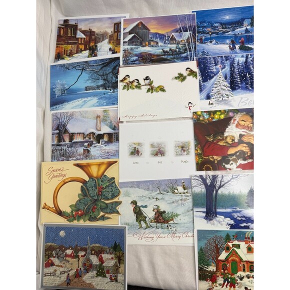 Traditional Style Christmas Card Lot of 111 pc with Envelopes Holiday Greetings - Picture 4 of 10